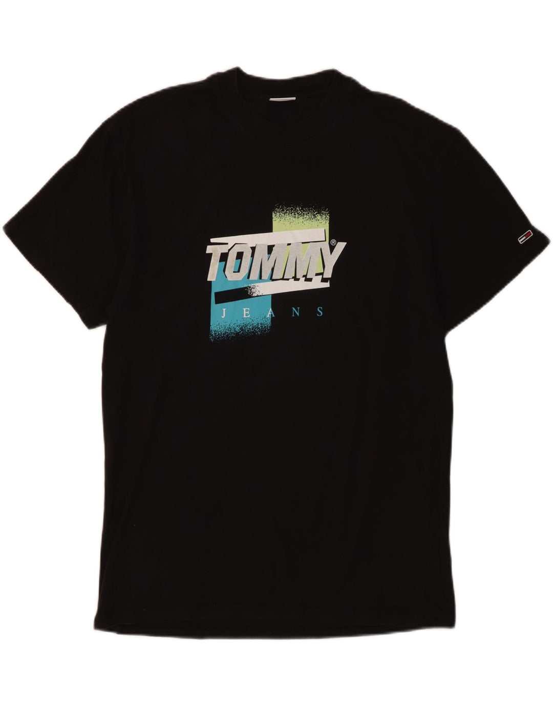 Tommy Hilfiger Herre grafisk T-shirt Top Medium Sort Bomuld