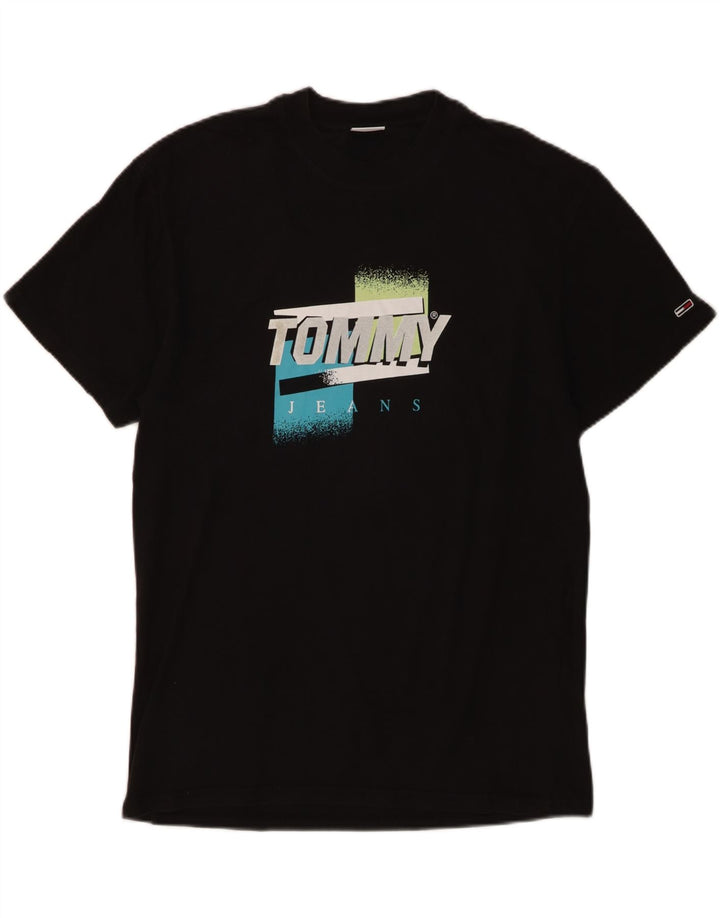 Tommy Hilfiger Herre grafisk T-shirt Top Medium Sort Bomuld
