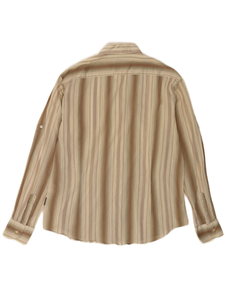 Cămașă pentru bărbați Ted Baker, bumbac cu dungi mari kaki