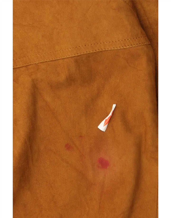 Conbipel Mens Suede Bomber Jacket IT 54 XL Brown Leather