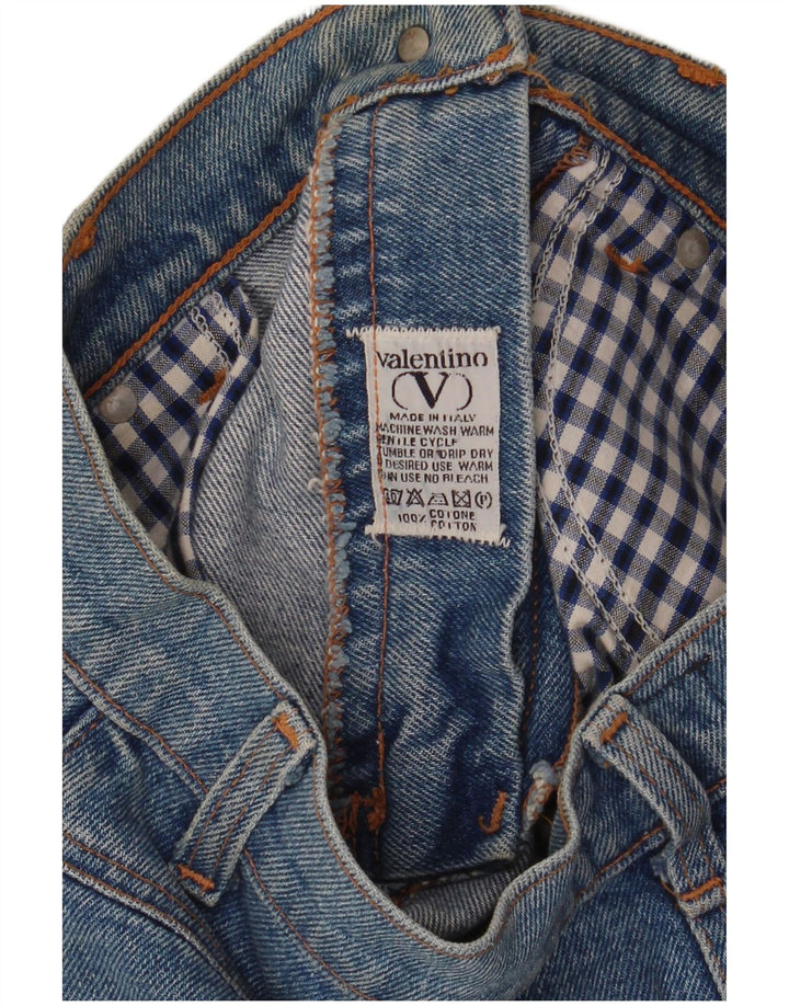 Valentino Womens Denim Skirt W26 Small Blue Cotton