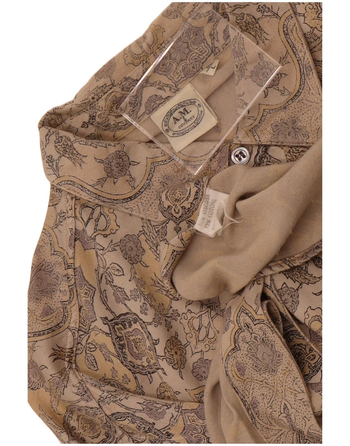 A.M. & Company Mens Shirt Large Brown Paisley Viscose