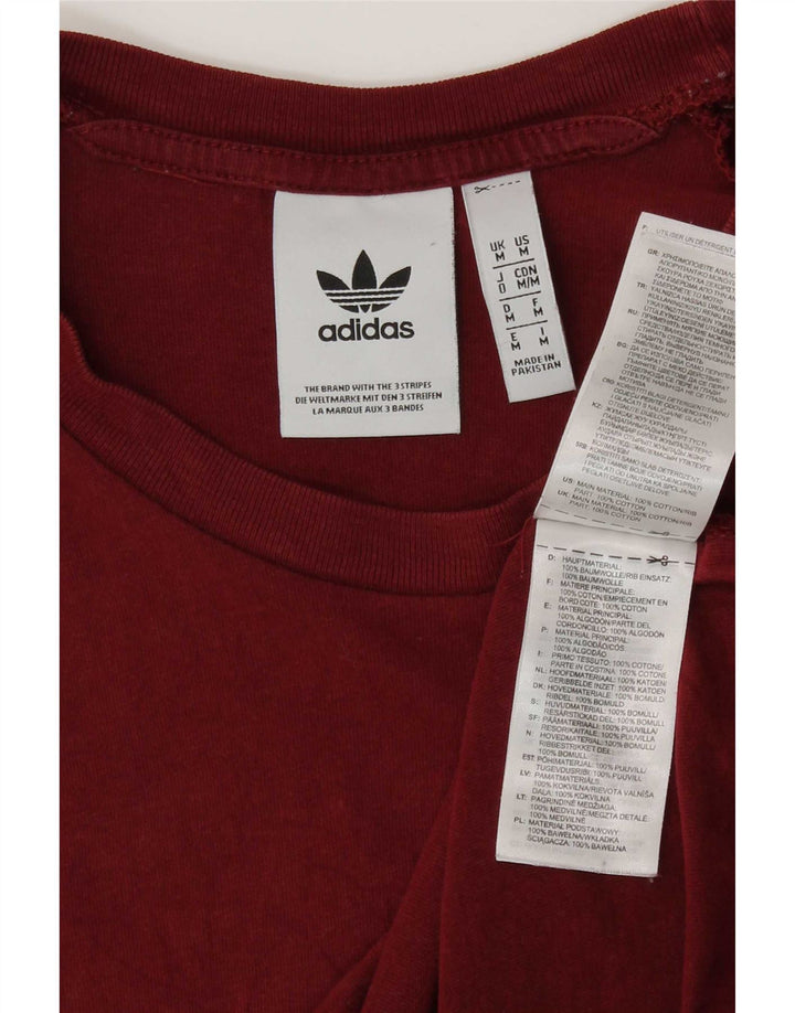 Adidas Mens T-Shirt Top Medium Red Cotton