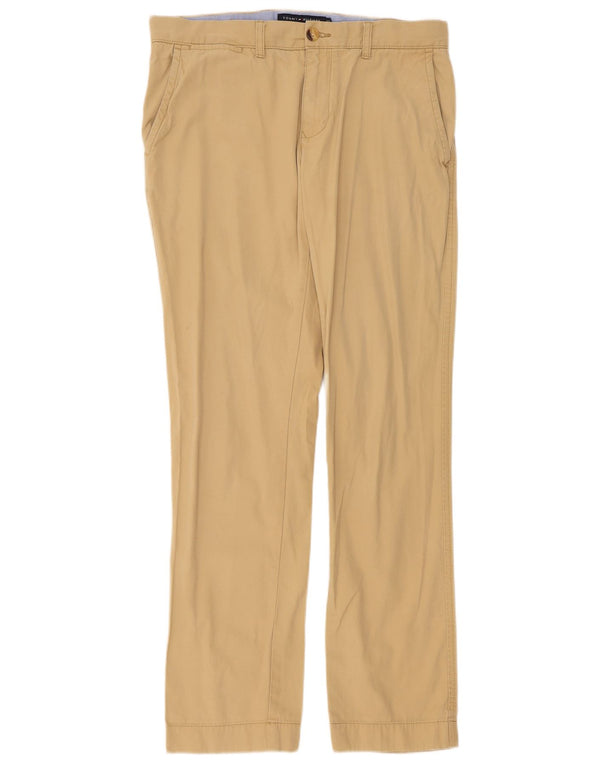 Pantaloni chino dritti da uomo Tommy Hilfiger W32 L32 in cotone beige
