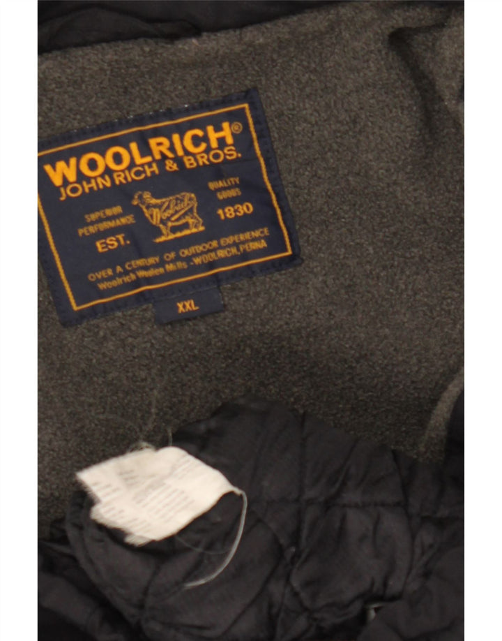 Jaqueta masculina acolchoada com capuz WOOLRICH UK 44 2XL nylon preto