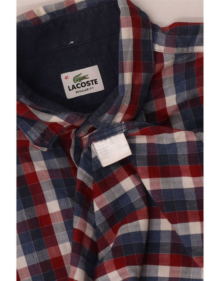 Camicia da uomo Lacoste taglia 41 cotone a quadri multicolore medio