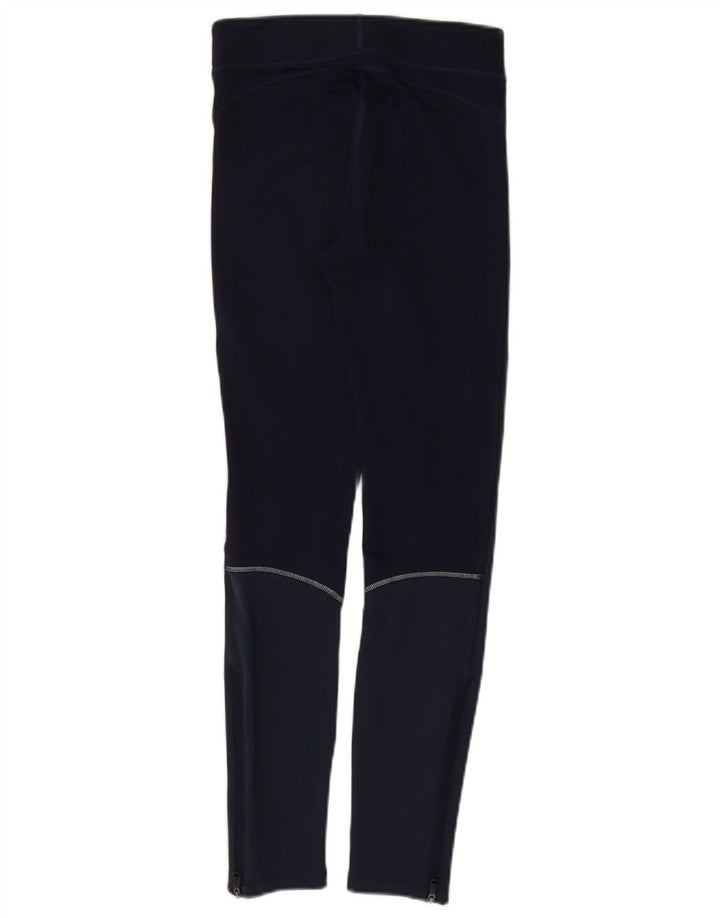 Under Armour Dame Leggings UK 4 XS Navy Blue Colourblock Polyester