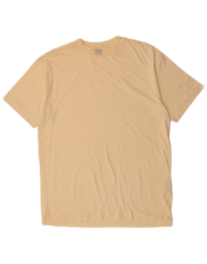 BENETTON Mens T-Shirt Top Medium Beige Cotton