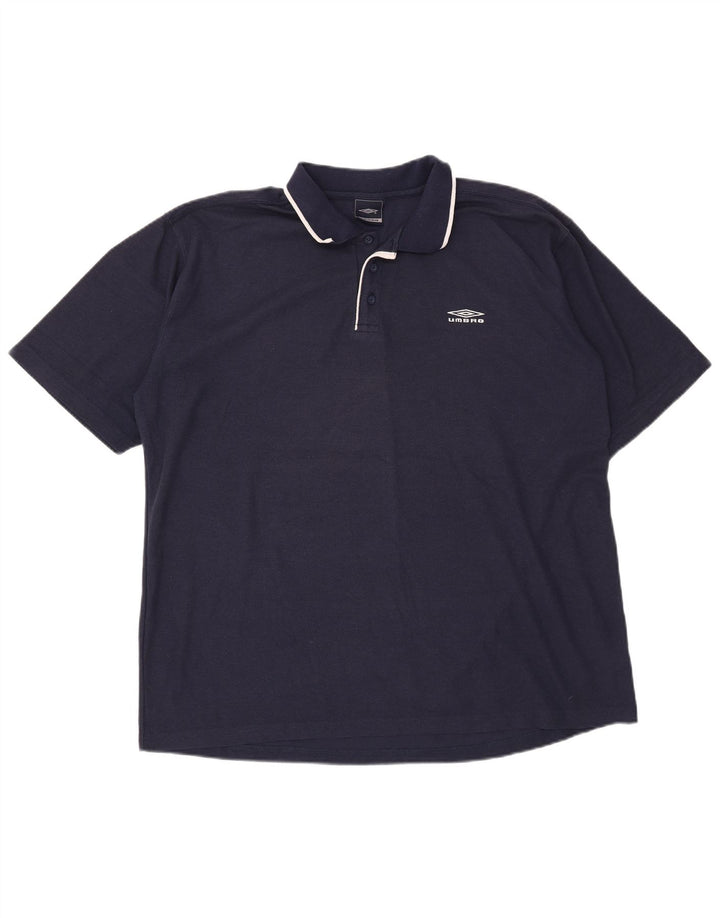 Umbro Mens Polo Shirt 2XL Navy Blue Polyester