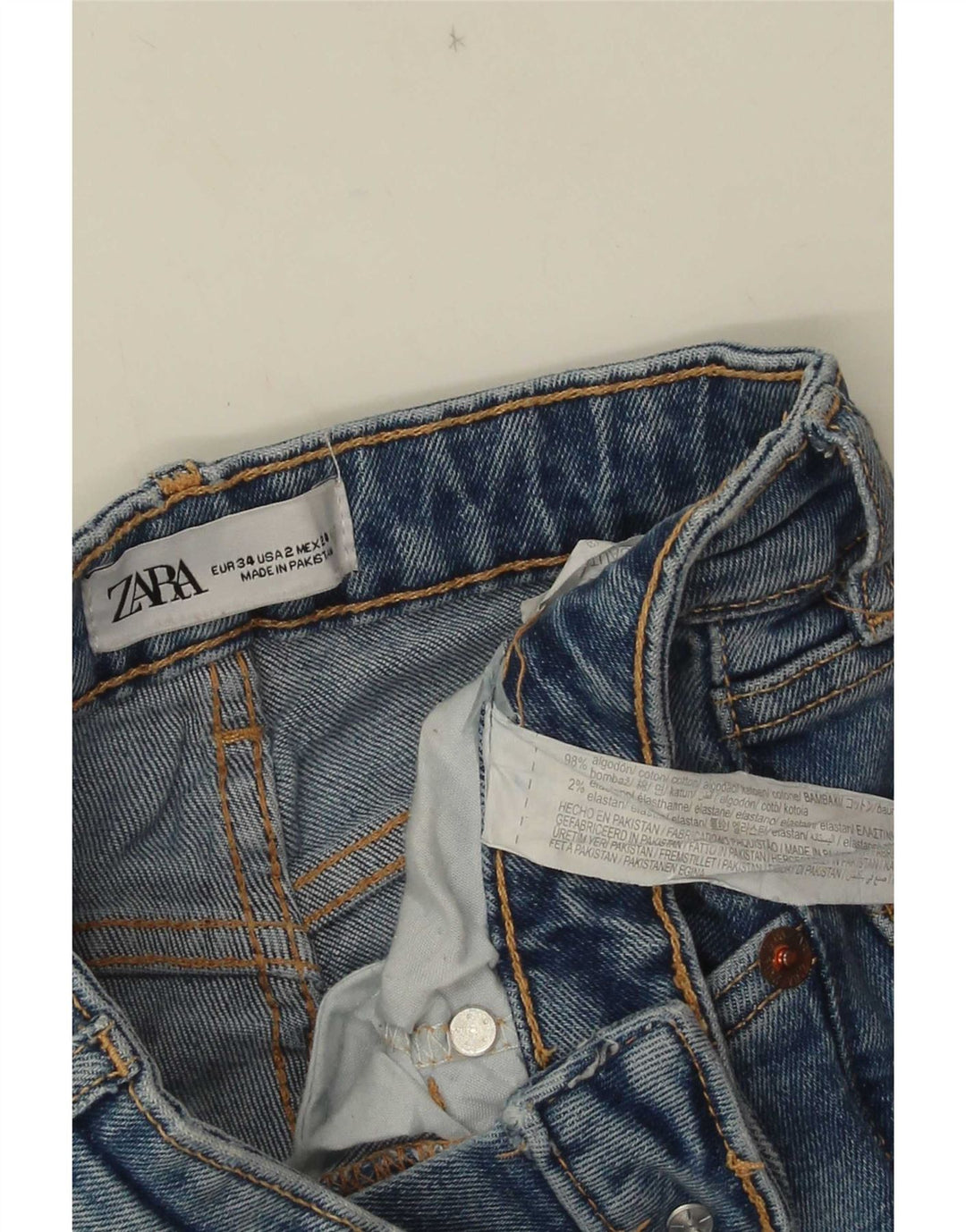 Zara Womens Flared Jeans EU 34 2XS W24 L30 Blue Cotton