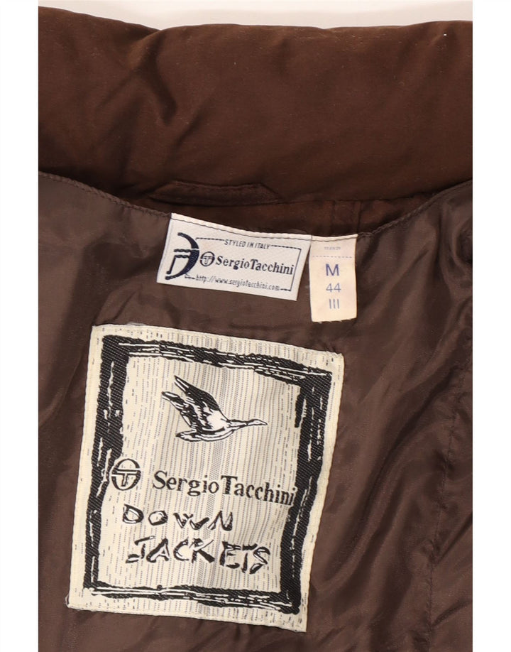 Sergio Tacchini Womens Loose Fit Padded Jacket UK 14 Medium Brown Polyamide