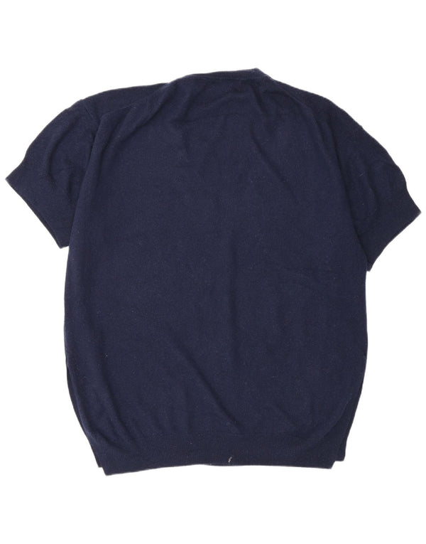 Boden Womens Short Sleeve V-Neck Jumper Sweater UK 14 Medium Navy Blue