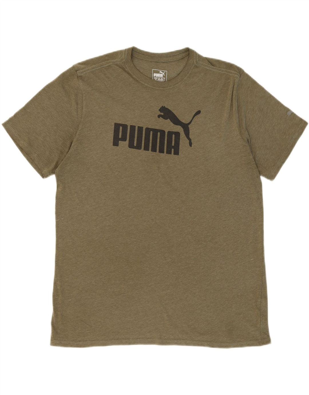 PUMA Mens Graphic T-Shirt Top Large Khaki Vintage Puma and Second-Hand Puma from Messina Hembry 