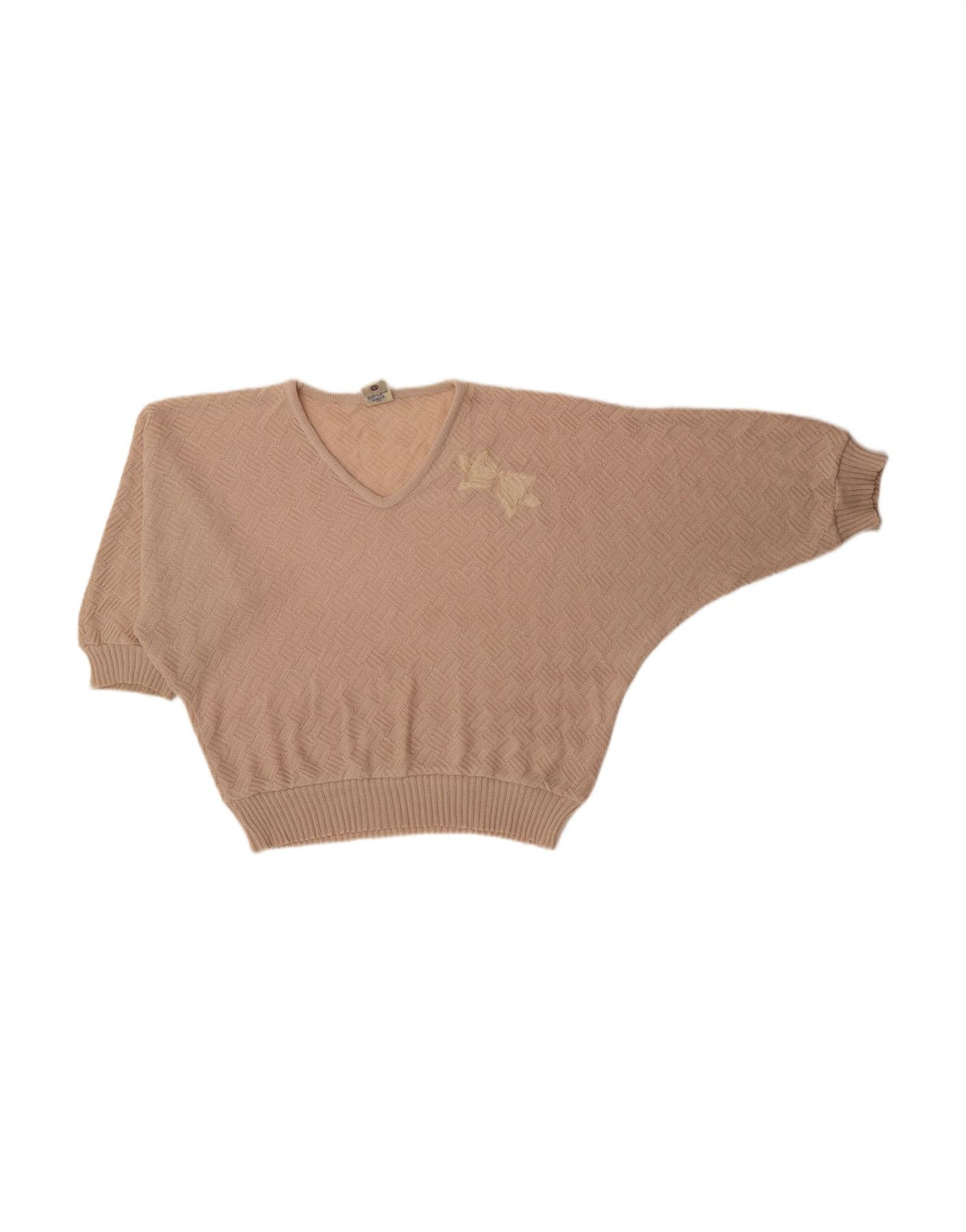 Suéter feminino C&A Batwing com decote em V UE 42 grande bege acrílico