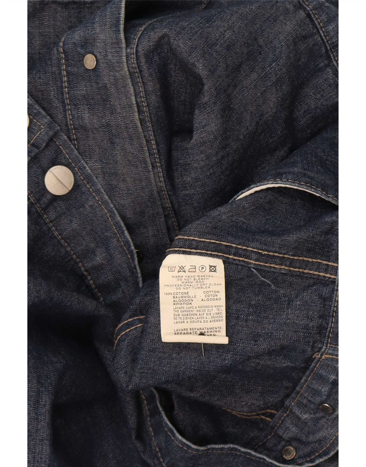Trussardi Jeans Mens Denim Jacket UK 40 Large Blue Cotton