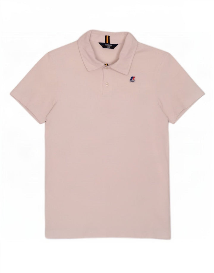 Polo Uomo K-Way in cotone Bianco Medio