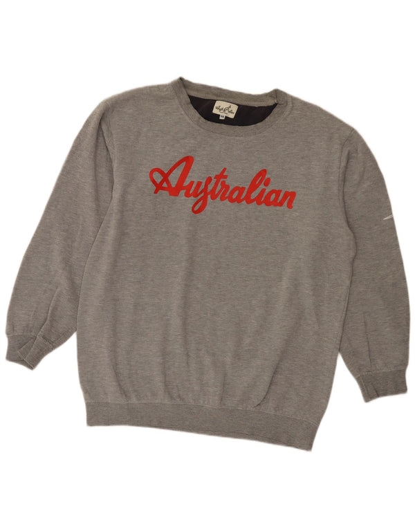 AUSTRALIAN L'ALPINA Boys Sweatshirt Jumper 13-14 Years 2XL Grey Flecked