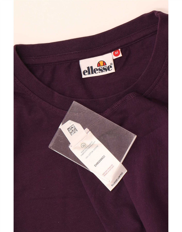 Ellesse Mens T-Shirt Top Medium Purple Cotton