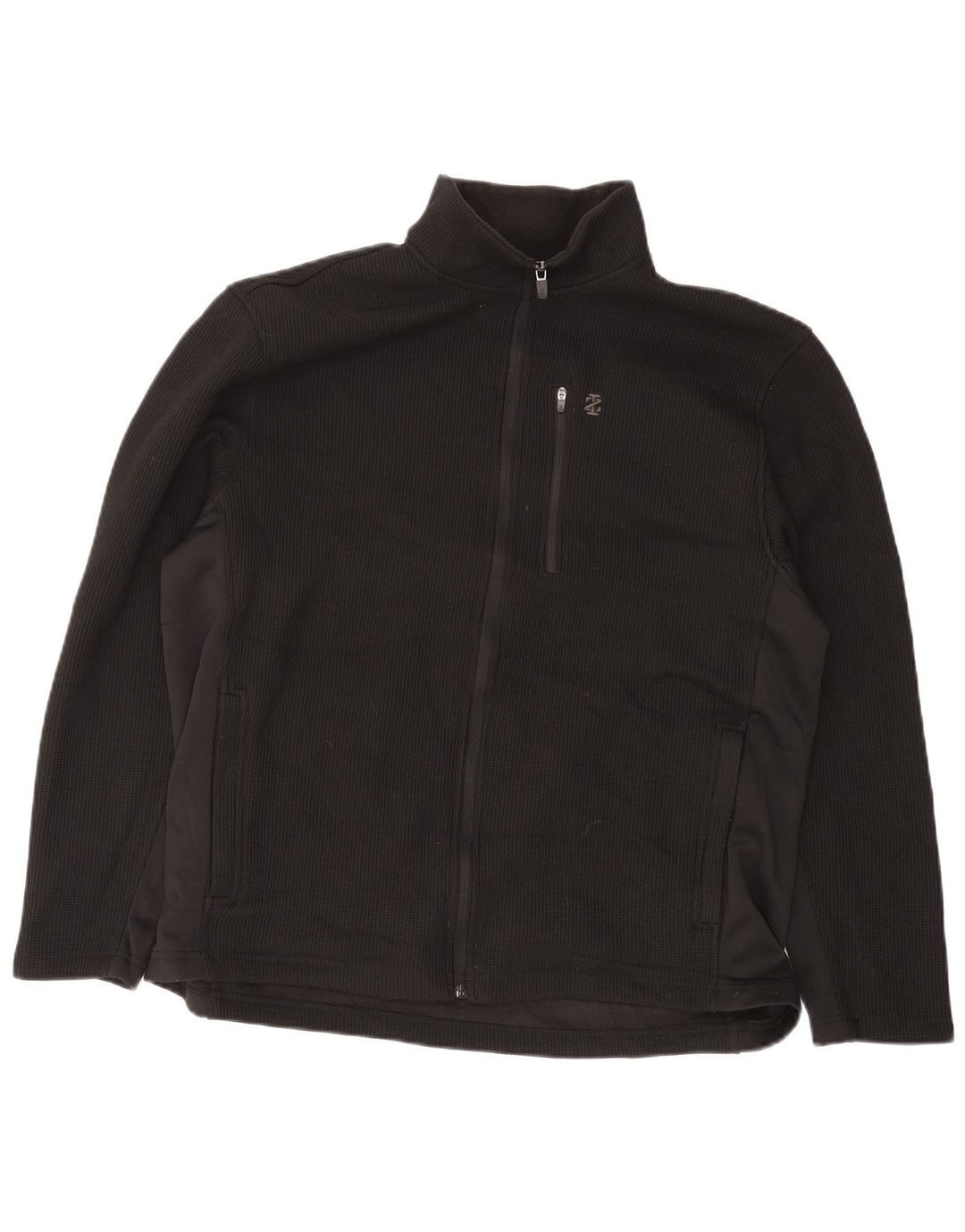 IZOD Mens Tracksuit Top Jacket Large Black Polyester