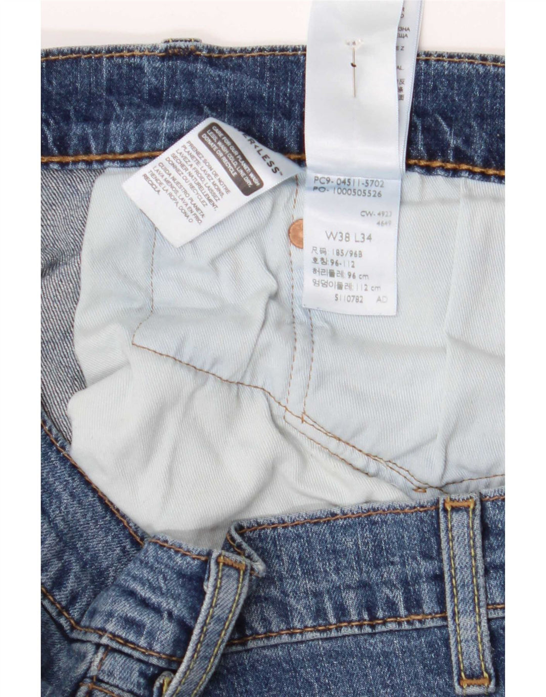 Levi's Mens 511 Slim Jeans W38 L34 Blue Cotton