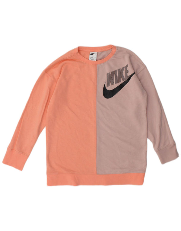 Nike Girls Graphic Sweatshirt Jumper 10-11 år Medium Pink Colourblock