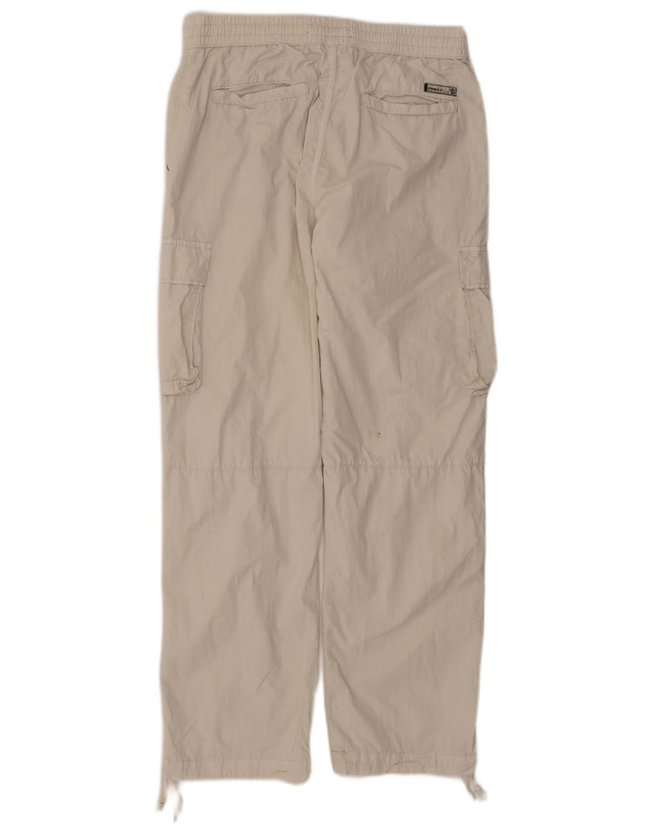 Zara Womens Straight Cargo Trousers Medium W31 L29 Beige Cotton