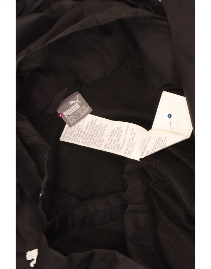 Puma Boys Hooded Rain Jacket 13-14 Years Black Polyester