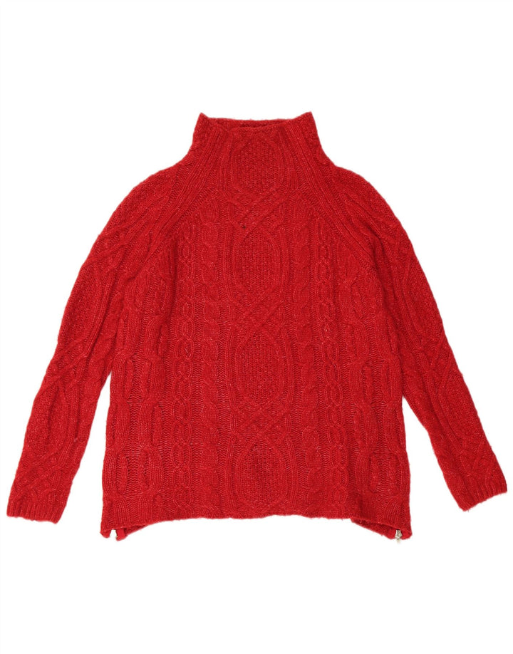Zara Womens Turtle Neck Jumper Sweater UK 10 Small Red Acrylic