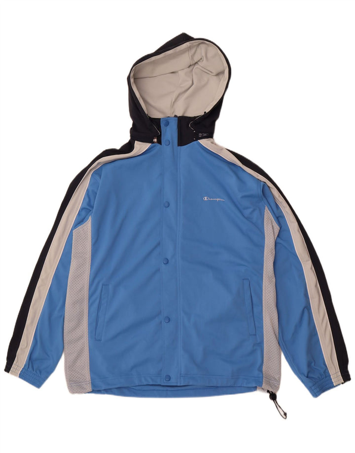Champion Herren-Trainingsanzug mit Kapuze, Oberjacke, XL, blaues Farbblock-Polyester