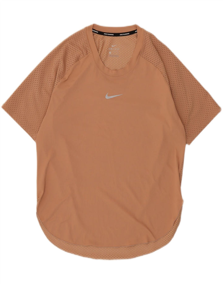 NIKE Womens Running T-Shirt Top UK 14 Medium Beige