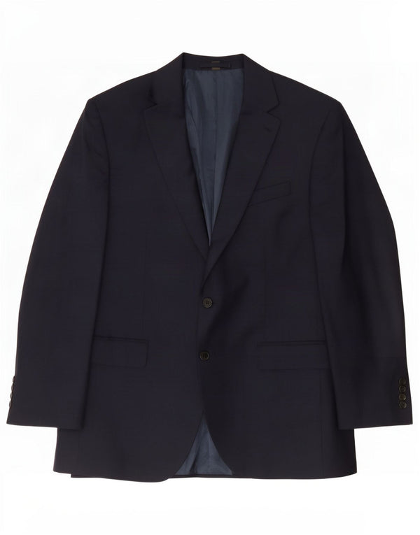 Giacca blazer a 2 bottoni da uomo Marks & Spencer UK 44 XL poliestere blu navy