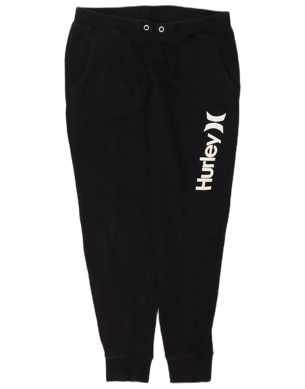 Hurley Mens Graphic Tracksuit Trousers Joggers UK 14 Medium Black Cotton