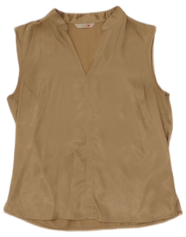 Marks & Spencer Womens Sleeveless Blouse Top UK 10 Small  Gold Polyester