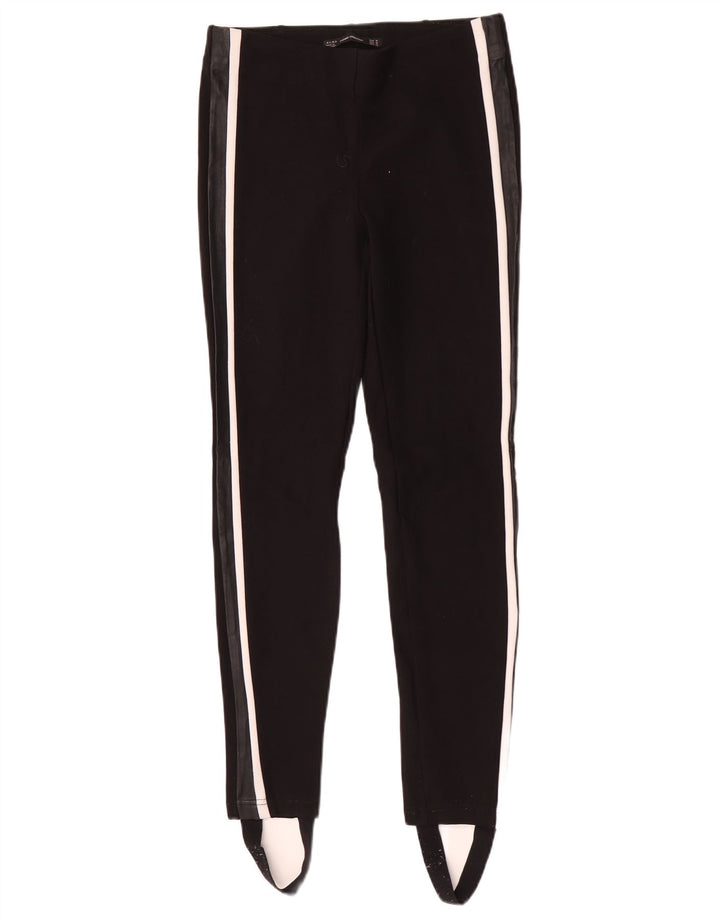 Zara Womens Trafaluc Stirrup Leggings UK 12 Medium  Black Viscose