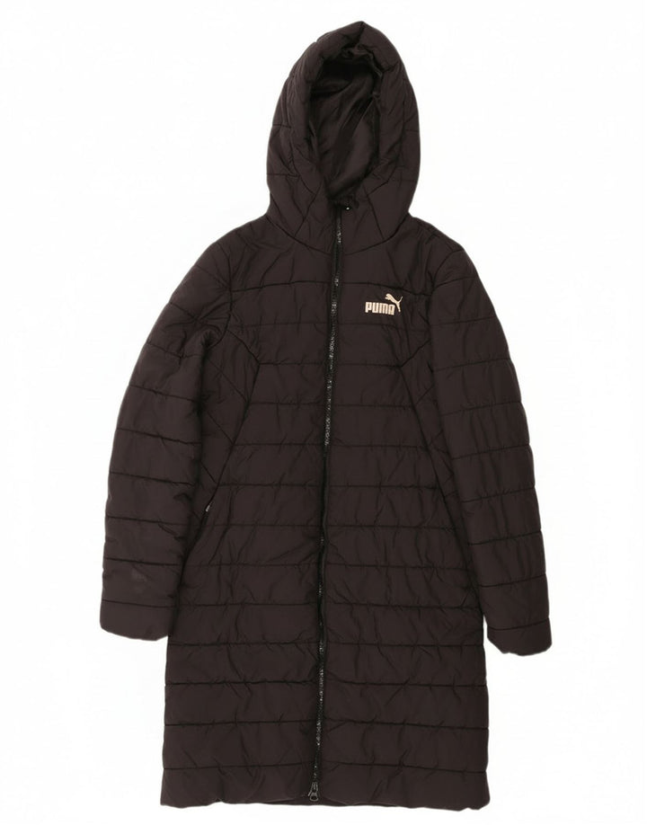Puma Womens Hooded Padded Coat UK 6 XS Black Polyester