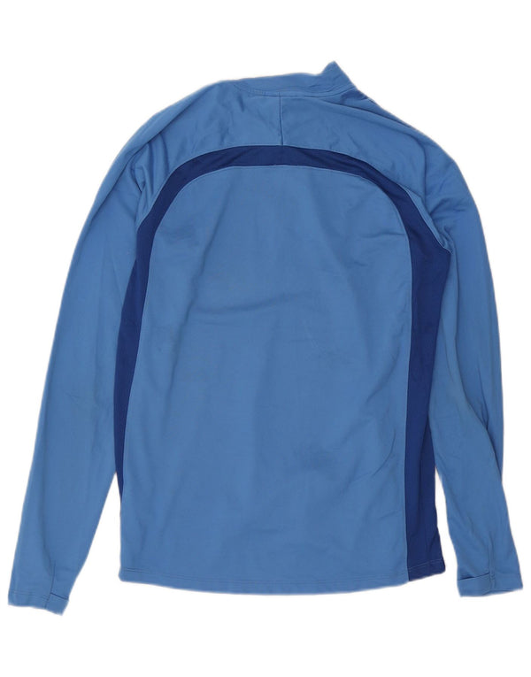 Nike Herren Dri Fit Pullover-Trainingsanzugoberteil mit Reißverschluss und Farbblock in Mittelblau