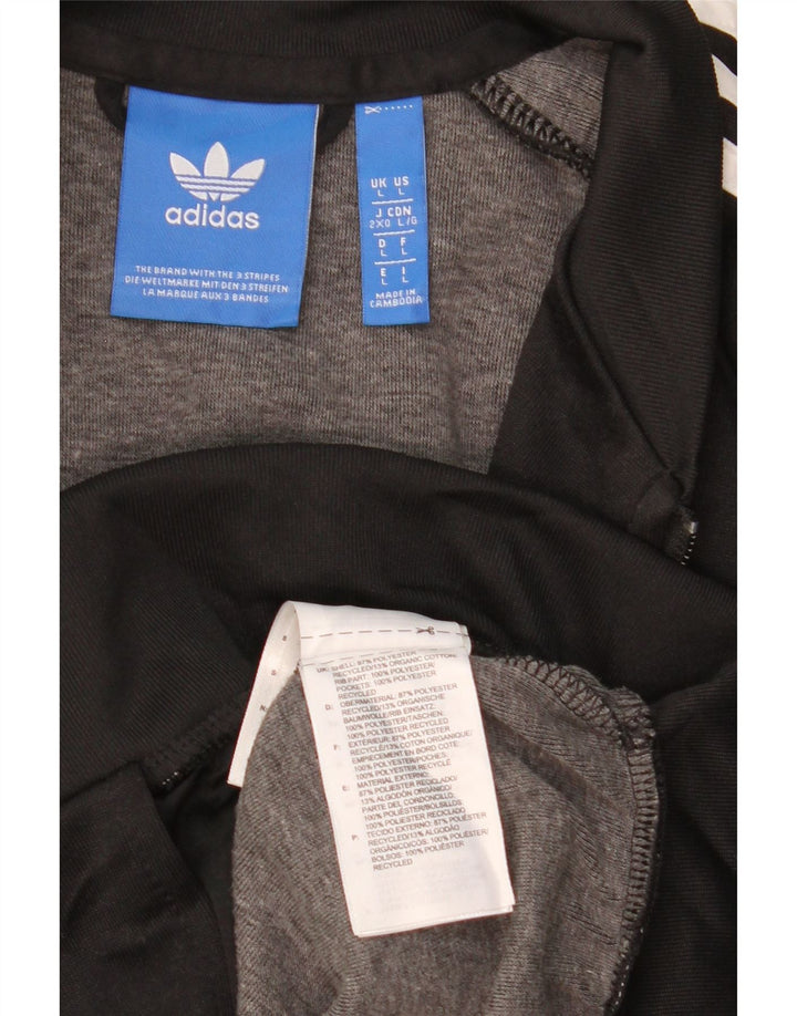 ADIDAS Mens Tracksuit Top Jacket Large Black Polyester
