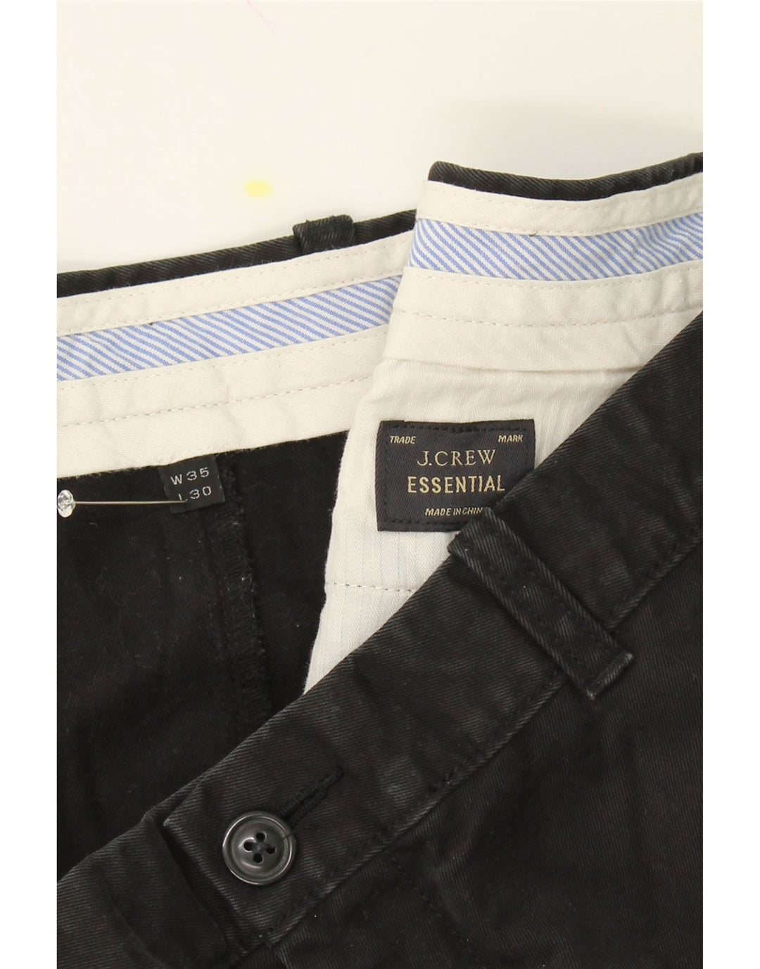 J. CREW Mens Slim Chino Trousers W35 L30 Black Vintage J. Crew and Second-Hand J. Crew from Messina Hembry 