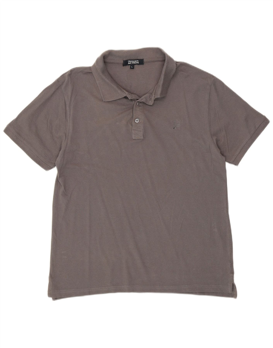 TRUSSARDI Mens Polo Shirt Large Grey