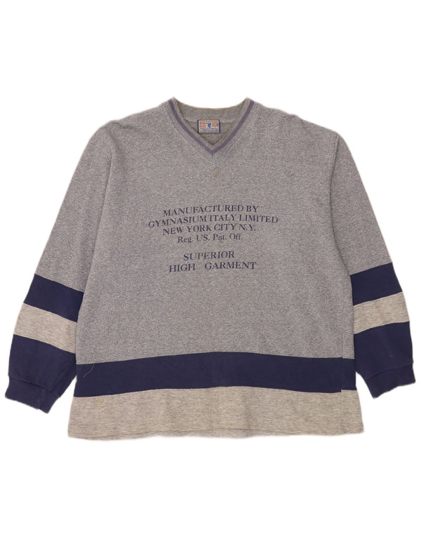 Gymnasium Herre Grafisk Sweatshirt Jumper Large Blue Colourblock