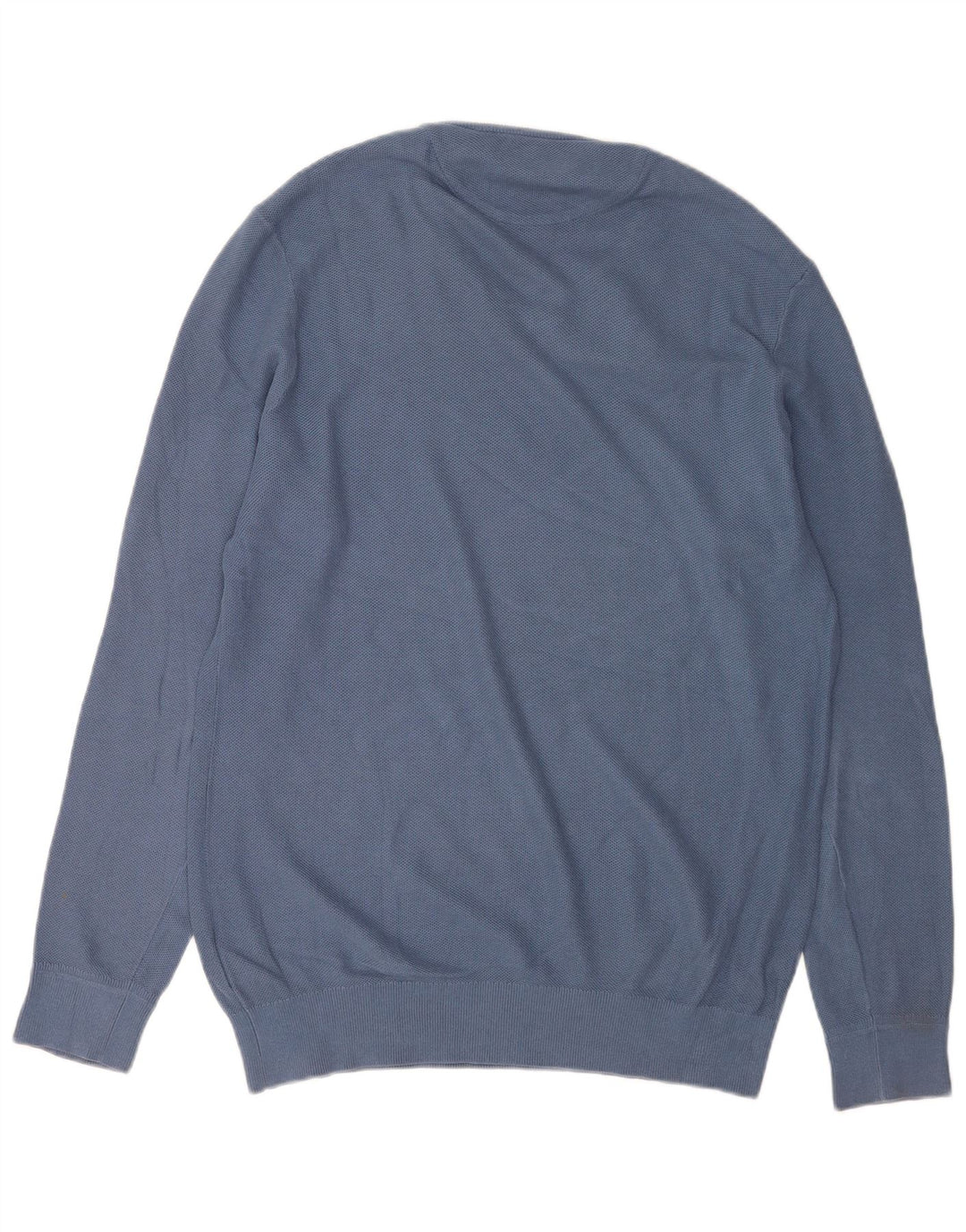 Timberland Mens V-Neck Jumper Sweater Large Blue Cotton