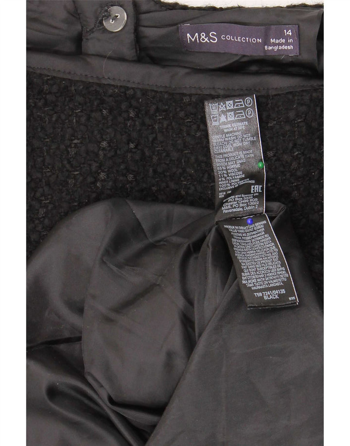 Marks & Spencer Mini-jupe femme UK 14 Medium W32 Acrylique noir