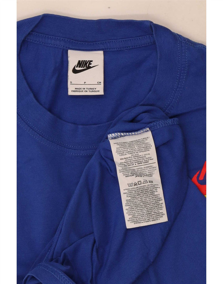 Ανδρικό γραφικό μπλουζάκι Nike, μικρό μπλε βαμβακερό