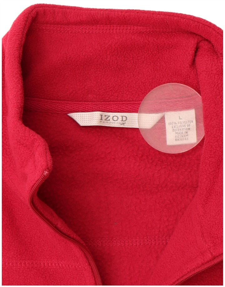 Izod Womens Fleece Jacket UK 16 Large Pink Polyester