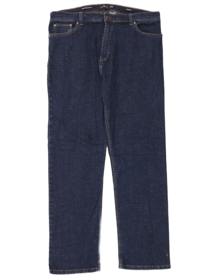 Marks & Spencer Herre Regular Fit Straight Jeans W38 L33 Blå Bomuld
