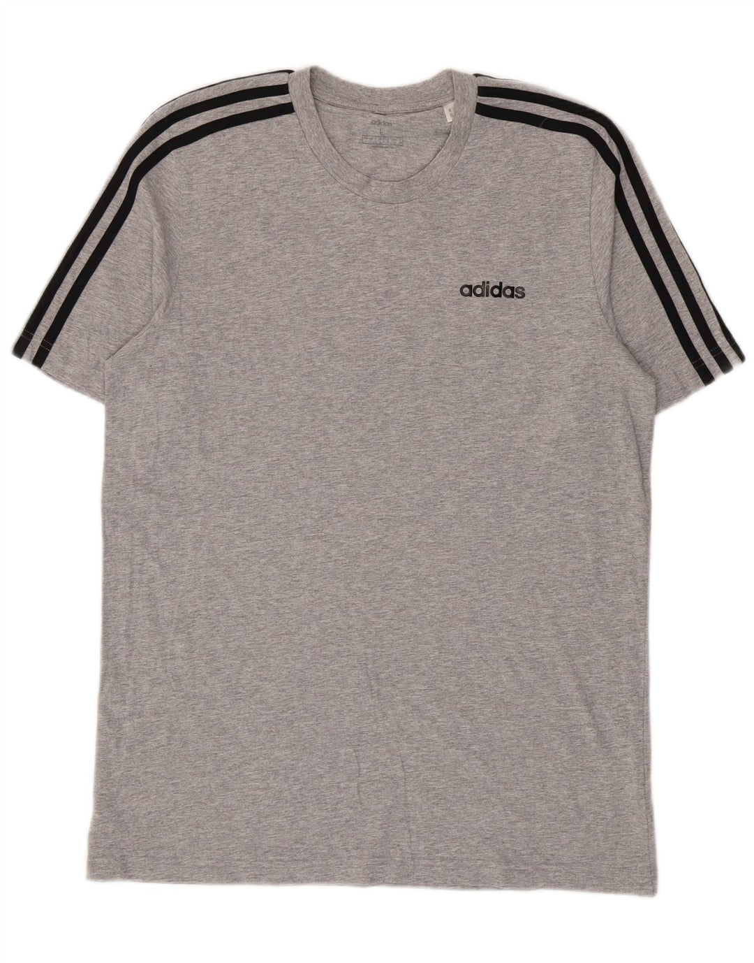 Adidas Mens T-Shirt Top Large Grey Flecked Cotton