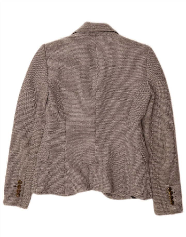 Zara Chaqueta tipo blazer con 1 botón para mujer UK 6 XS Poliéster gris