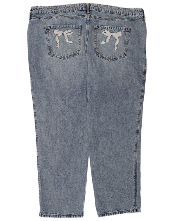 Blugi largi Hollister pentru femei cu talie joasă US 20 3XL W35 L31 albastru bumbac