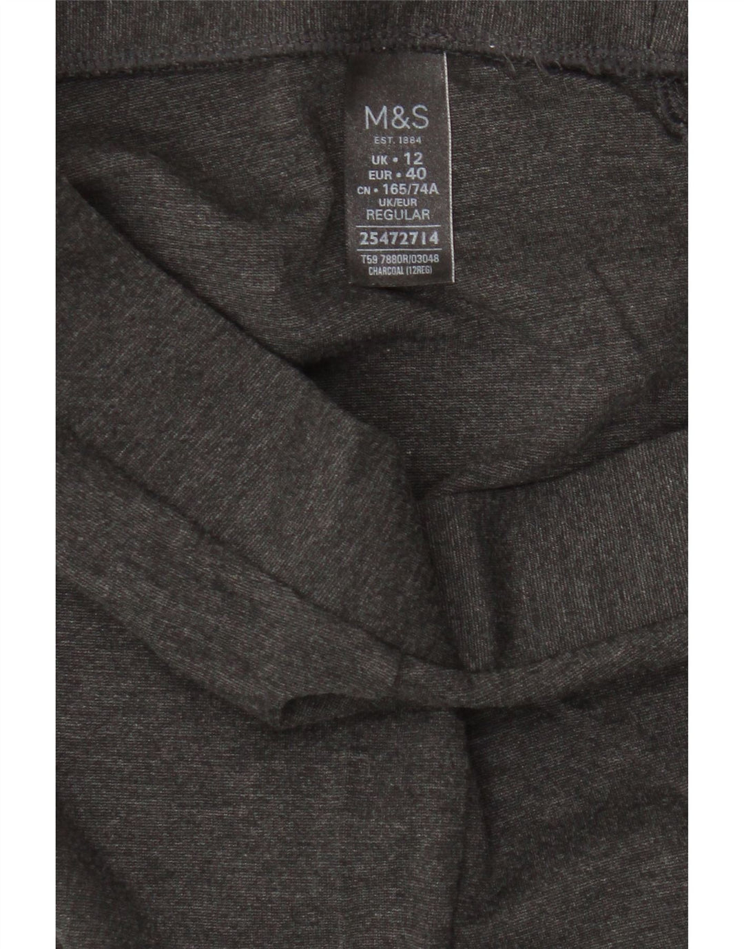 Marks & Spencer Womens Crop Leggings UK 12 Medium  Grey Viscose