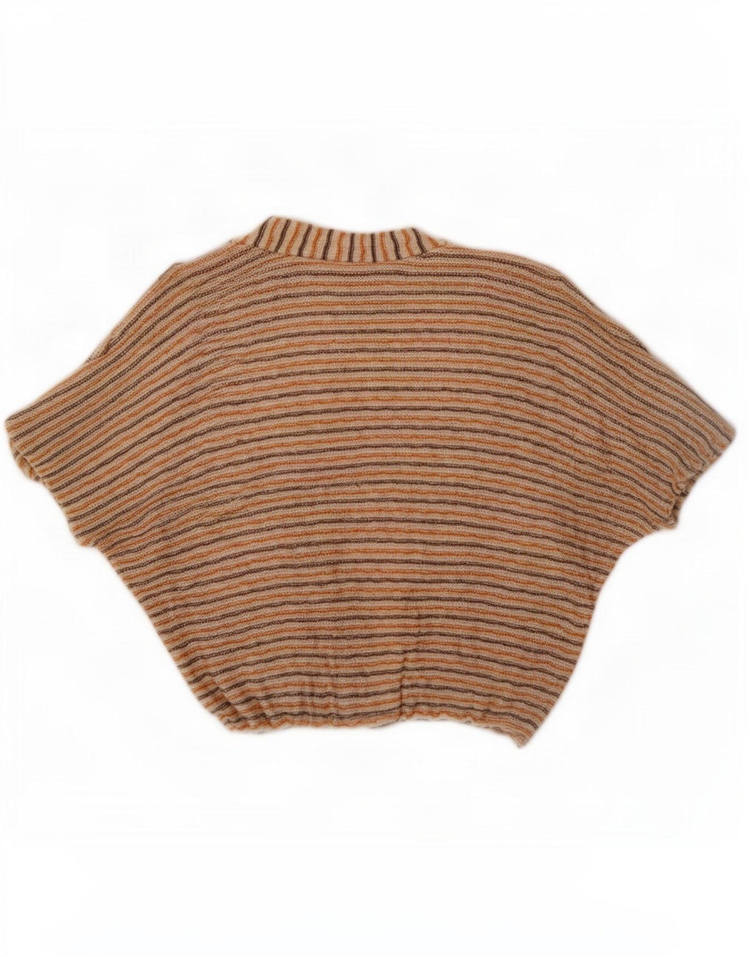 Vintage Womens Crop Cardigan Top EU 40 Medium Beige Striped